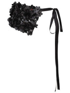 Black Embroidered Floral Applique Belt | MEADOW Nolo Store