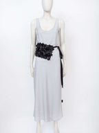 Black Embroidered Floral Applique Belt | MEADOW Nolo Store