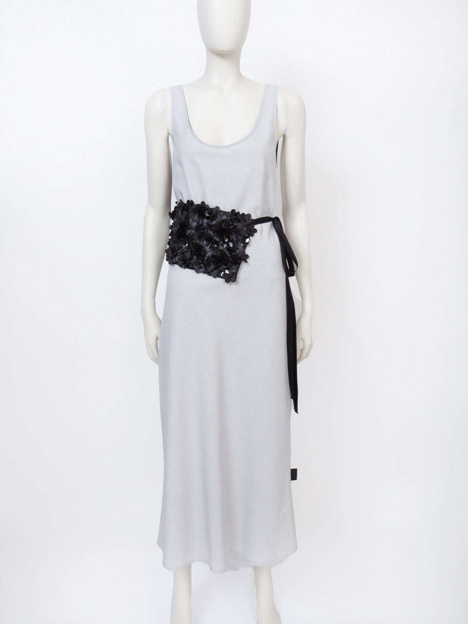 Black Embroidered Floral Applique Belt | MEADOW Nolo Store