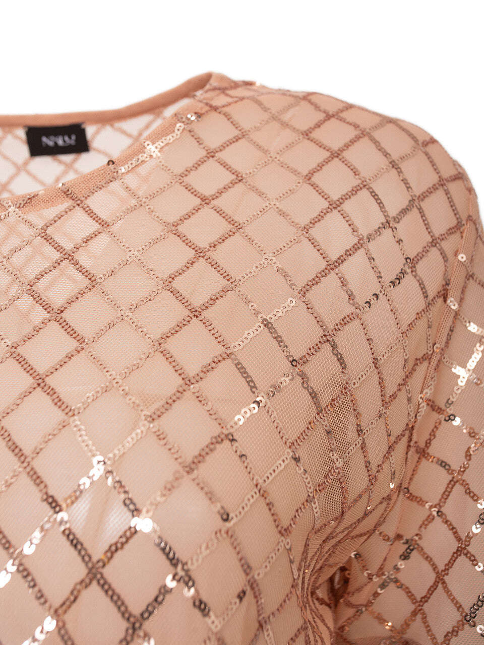 Nude Criss-Cross Sequin Embellished Top | TAMASHI Nolo Store
