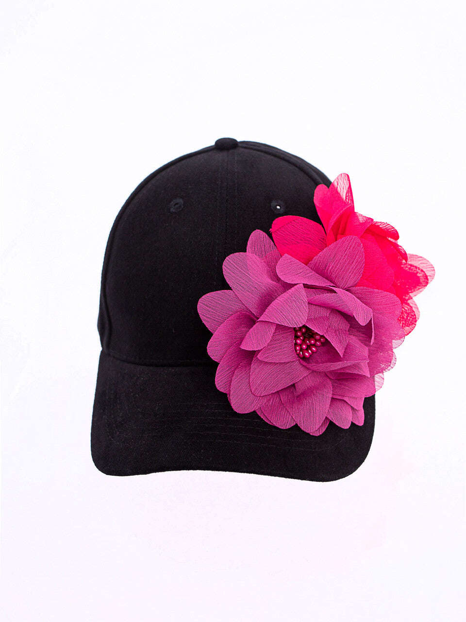 Black Cap With Decorative Brooches | FLOWERS Nolo Store
