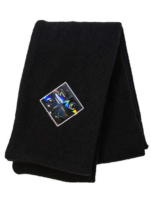 Black Long Double Knit Wool-Mix Scarf | Telma Nolo Store