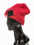 Logo Patch Ribbed Wool Beanie With Fold-Over Cuff | Helma Red Nolo Store