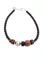 Mate Black Czech Crystal Glass Beaded Necklace With Swarovski Crystals And Wooden Beads Nolo Store