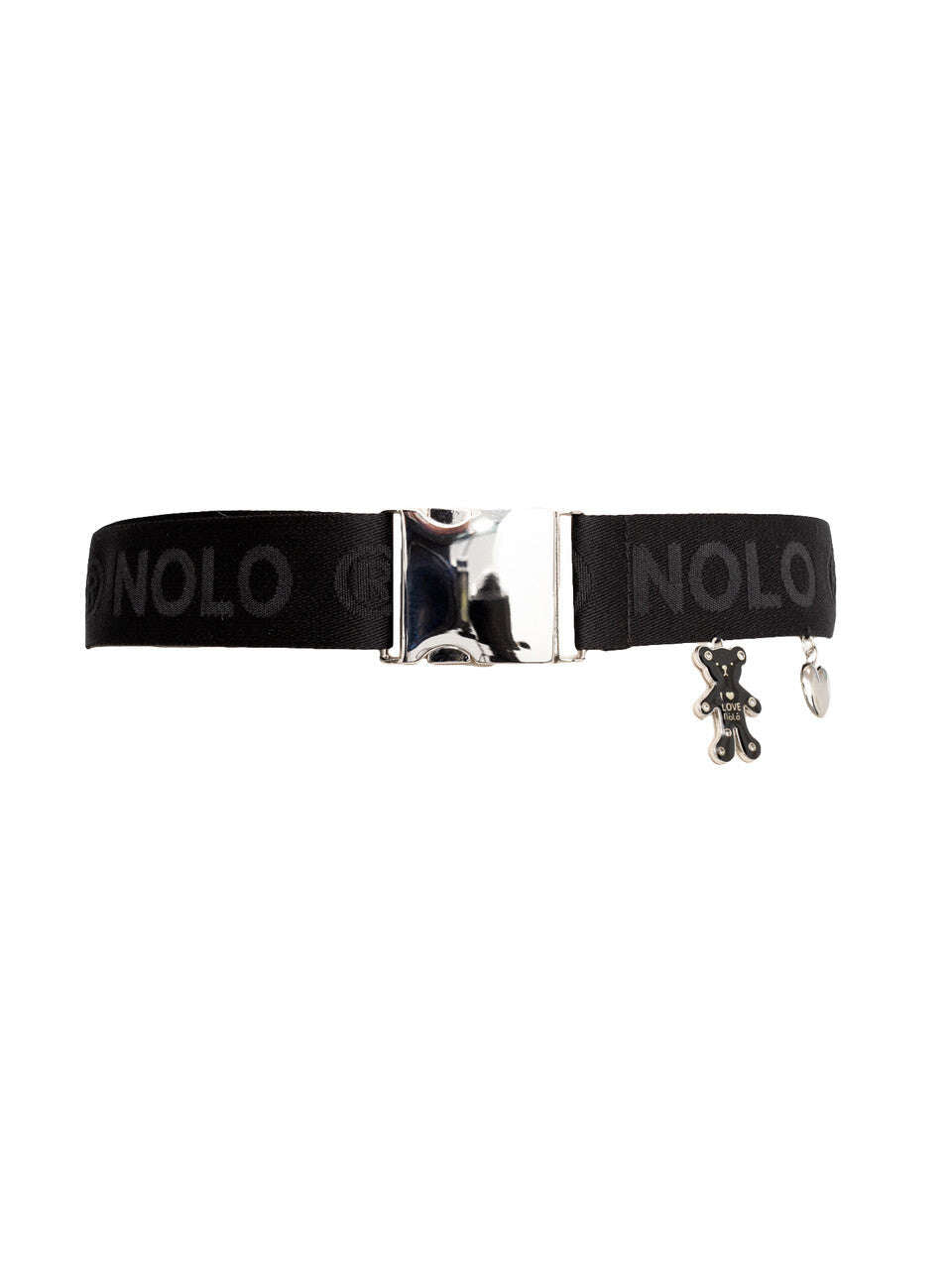 Black Adjustable Logo Belt With Metal Buckle And Pendants |LOVE Nolo Store