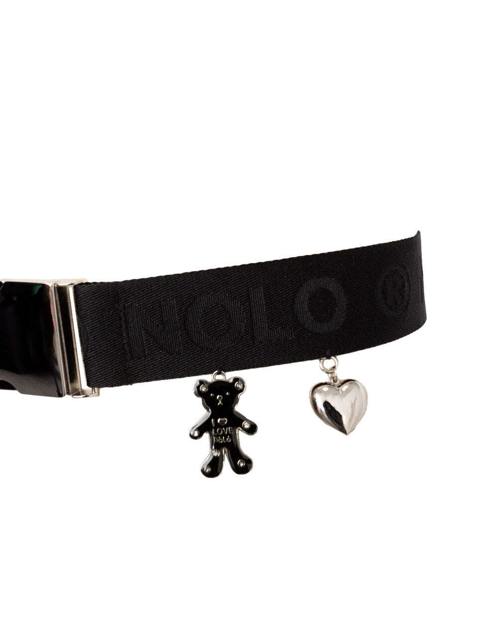 Black Adjustable Logo Belt With Metal Buckle And Pendants |LOVE Nolo Store