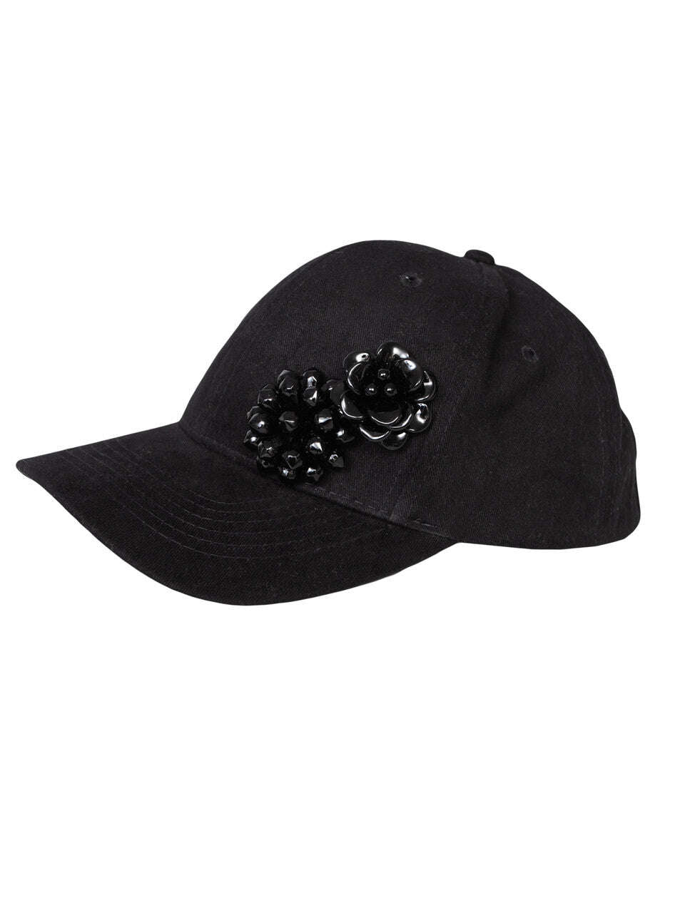 Black Cap With Decorative Brooches | NONA Nolo Store