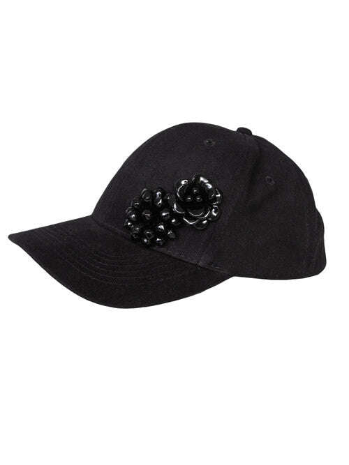 Black Cap With Decorative Brooches | NONA Nolo Store