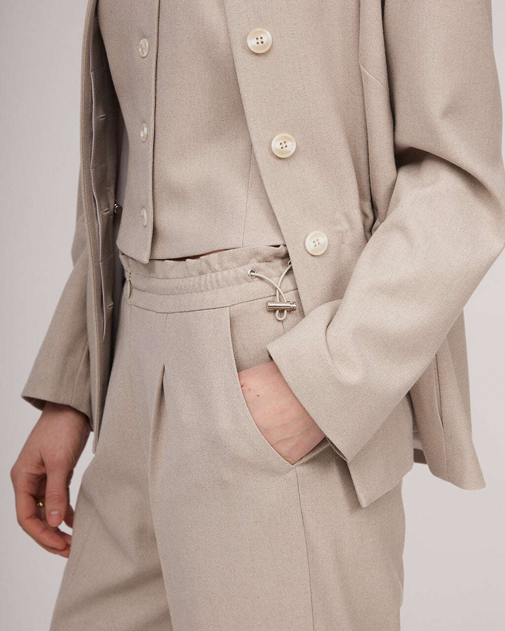 Light beige tweed classic vest | MIA Nolo Store