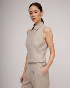 Light beige tweed classic vest | MIA Nolo Store