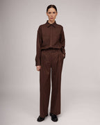 Brown classic trousers with a subtle "houndstooth" pattern | NELLA Nolo Store