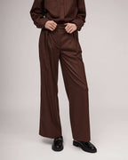 Brown classic trousers with a subtle "houndstooth" pattern | NELLA Nolo Store