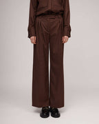 Brown classic trousers with a subtle "houndstooth" pattern | NELLA Nolo Store