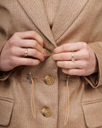 Camel-colored metallic sheen tweed jacket with a cinched waist | LORETTA Nolo Store