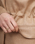 Camel-colored metallic sheen tweed jacket with a cinched waist | LORETTA Nolo Store