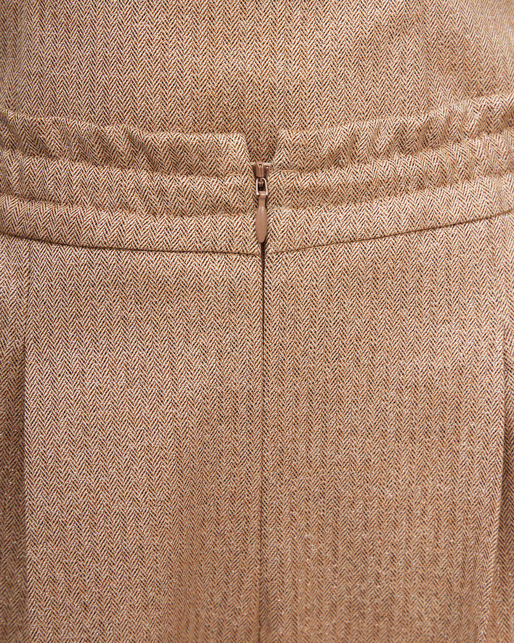 Classic pants with elastic waistband, fasteners and metallic sheen | KIARA Nolo Store