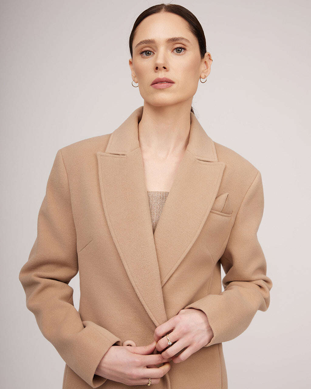 Classic jacket-style coat with dropped shoulder line | MICAELA Nolo Store