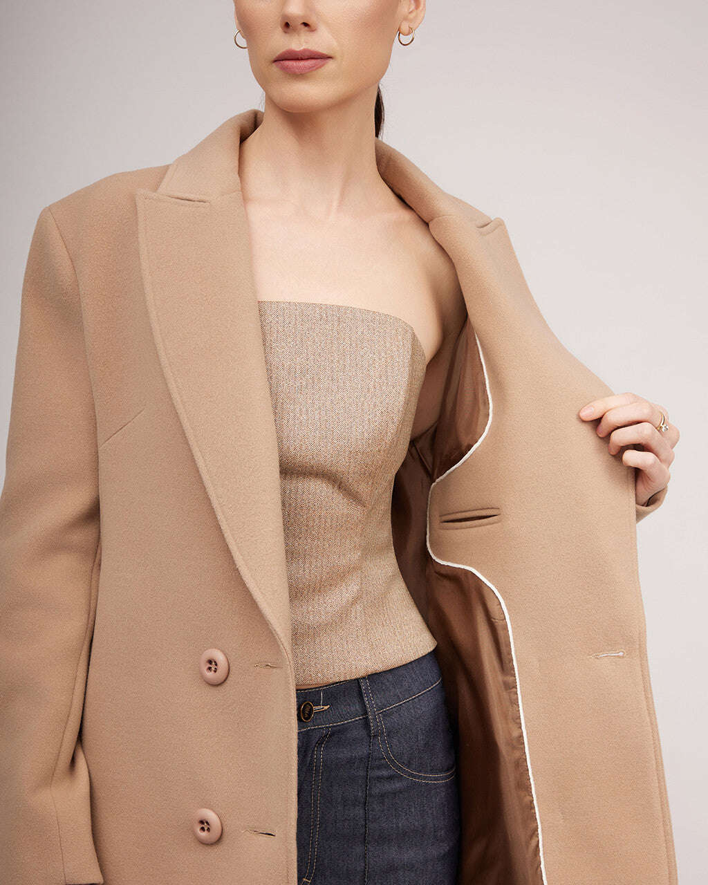 Classic jacket-style coat with dropped shoulder line | MICAELA Nolo Store