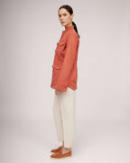 Exclusive brick-colored cashmere classic jacket in military style | TERESA Nolo Store