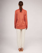 Exclusive brick-colored cashmere classic jacket in military style | TERESA Nolo Store