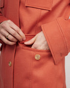 Exclusive brick-colored cashmere classic jacket in military style | TERESA Nolo Store