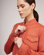 Exclusive brick-colored cashmere classic jacket in military style | TERESA Nolo Store