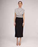 Grey sleeveless top with draping | BIRGIT Nolo Store