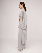 Light grey kimono-style cardigan without closure | TONIA Nolo Store