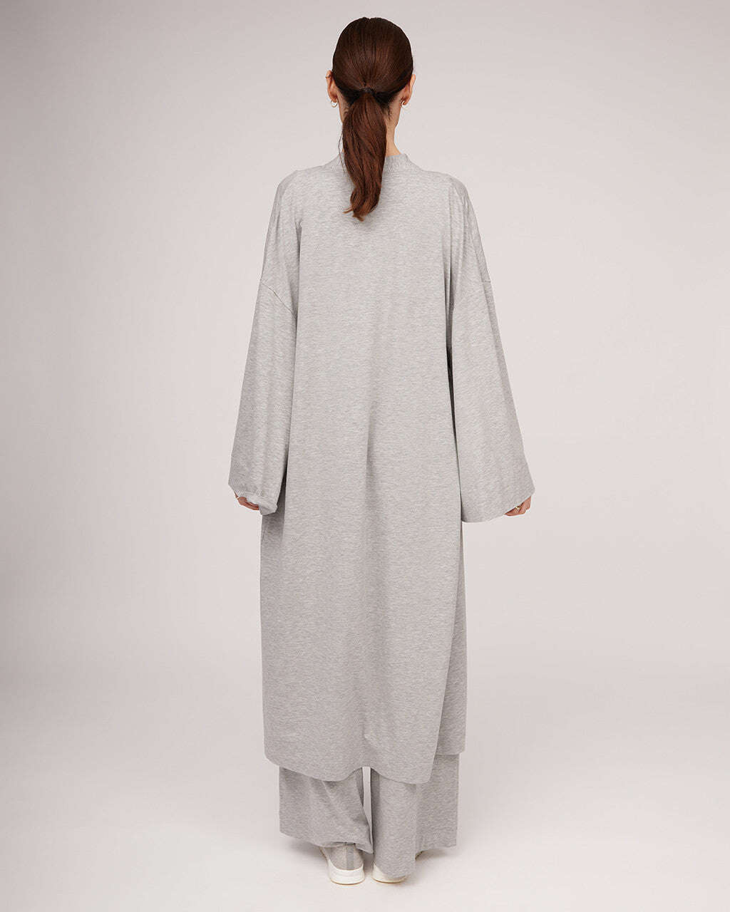 Light grey kimono-style cardigan without closure | TONIA Nolo Store