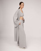 Light grey kimono-style cardigan without closure | TONIA Nolo Store