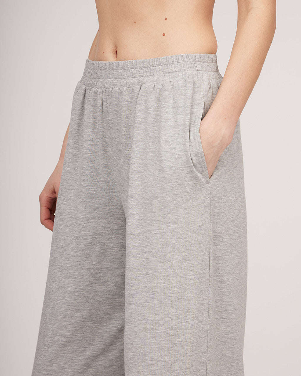 Grey wide jersey trousers | ULMA Nolo Store