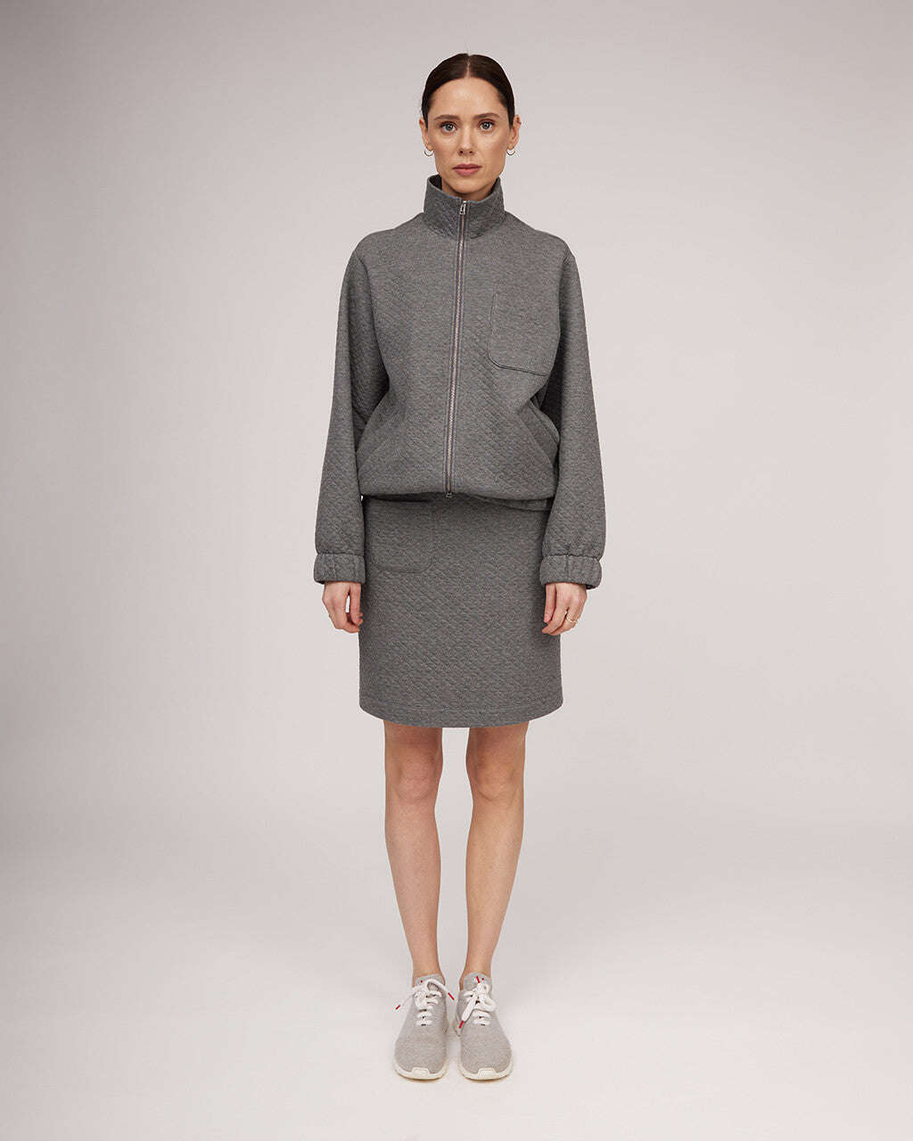 Grey knit bomber jacket | SAMIRA Nolo Store