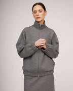 Grey knit bomber jacket | SAMIRA Nolo Store