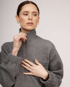 Grey knit bomber jacket | SAMIRA Nolo Store