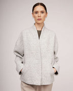 Light grey wool short spring jacket | GIANNA Nolo Store