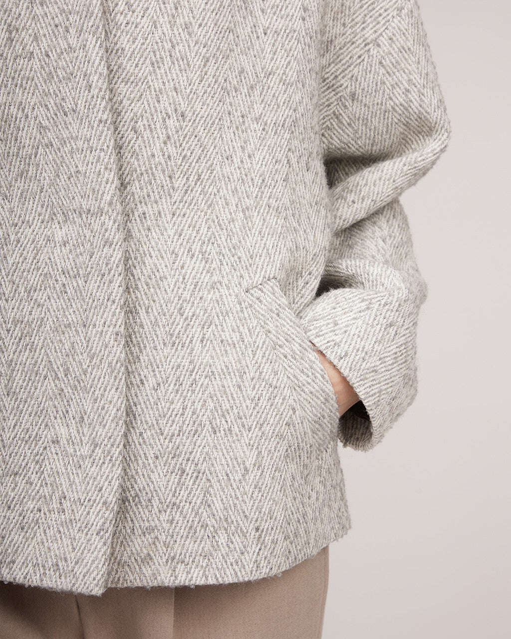 Light grey wool short spring jacket | GIANNA Nolo Store