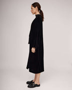 Black silk velvet summer coat | PAOLA Nolo Store