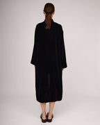 Black silk velvet summer coat | PAOLA Nolo Store