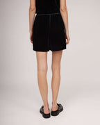Black exclusive silk velvet shorts with elastic waistband | FINA Nolo Store