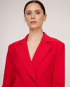 Red classic jacket with expressive shoulder line | AYANO Nolo Store
