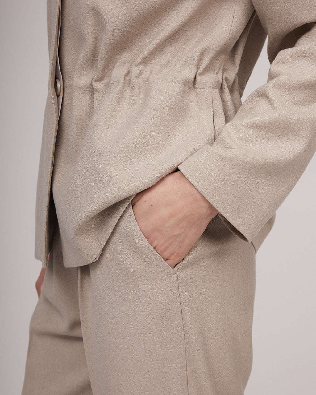 Classic wool trousers with elastic waistband and fasteners | KIARA Nolo Store