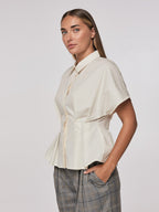 Elegant silk blouse with short sleeves | AKEIN