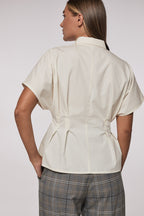 Elegant silk blouse with short sleeves | AKEIN