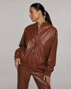 Elegant and warm eco leather bomber jacket | HIDEYO Nolo Store