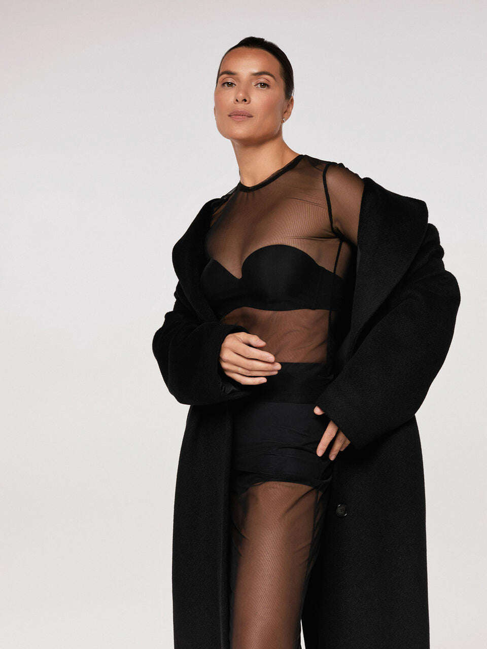 Black semi-transparent top | MIVA Nolo Store