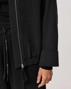 Stylish cotton windbreaker in black color | HITOMI Nolo Store