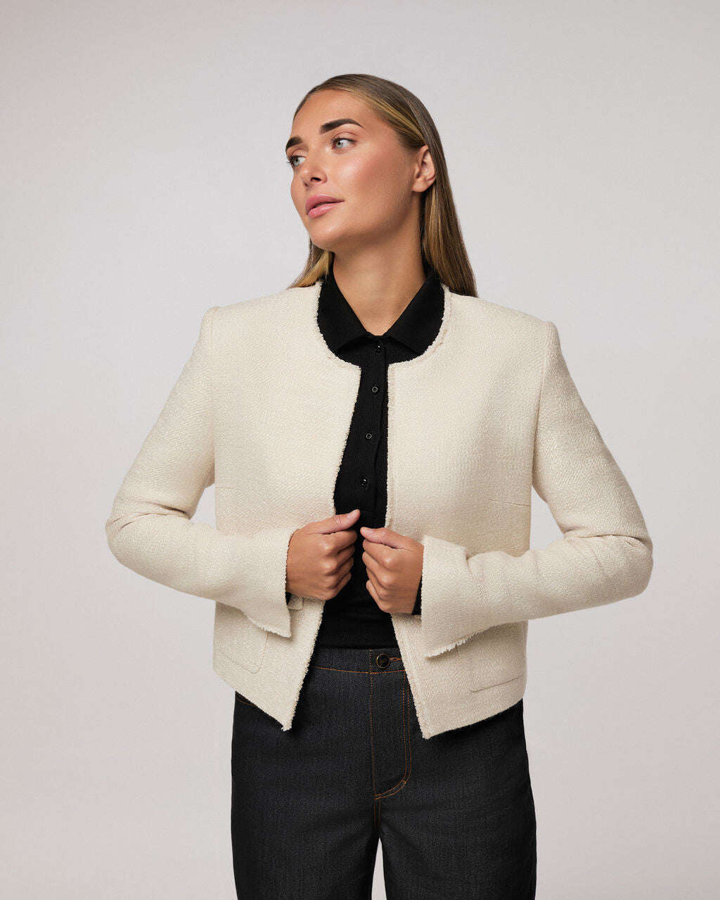 Short cream-colored jacket without hardware | KOKO Nolo Store