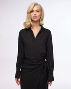 Black long dress with a cape | MIZEKI