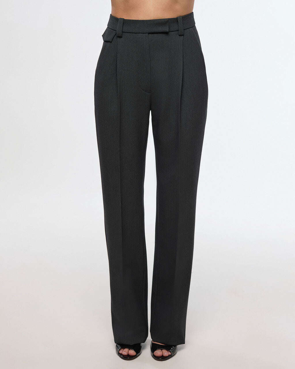 Classic women's trousers made of wool suit fabric with a smooth texture | SHIN Nolo Store