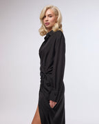 Black long dress with a cape | MIZEKI